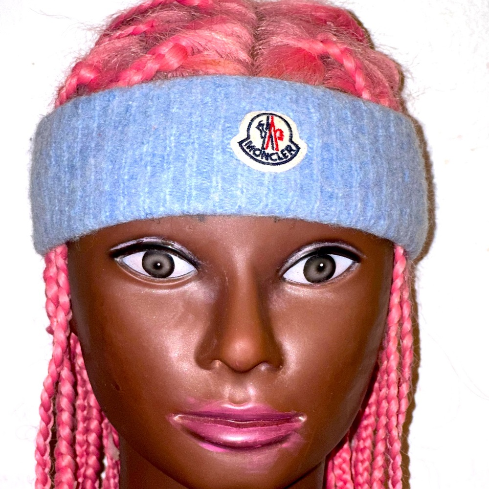 Moncler Kids Light Blue Knit Headband